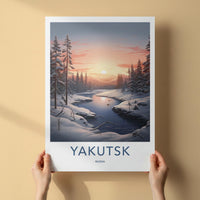 Yakutsk Poster - Russia Wall Art Featuring Winter Scenery and Snowy