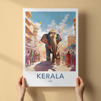 Kerala Wall Art - Vibrant Elephant Parade Poster