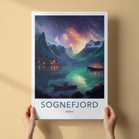Sognefjord Poster - Norway Wall Art With Mountain Scenery & Coastal