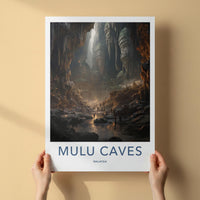 Mulu Caves Poster - Malaysia Wall Art Featuring Natural Cave