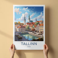 Tallinn Poster - Estonia Wall Art Featuring Medieval Cityscape
