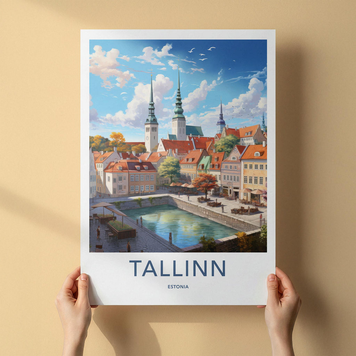 Tallinn Poster - Estonia Wall Art Featuring Medieval Cityscape