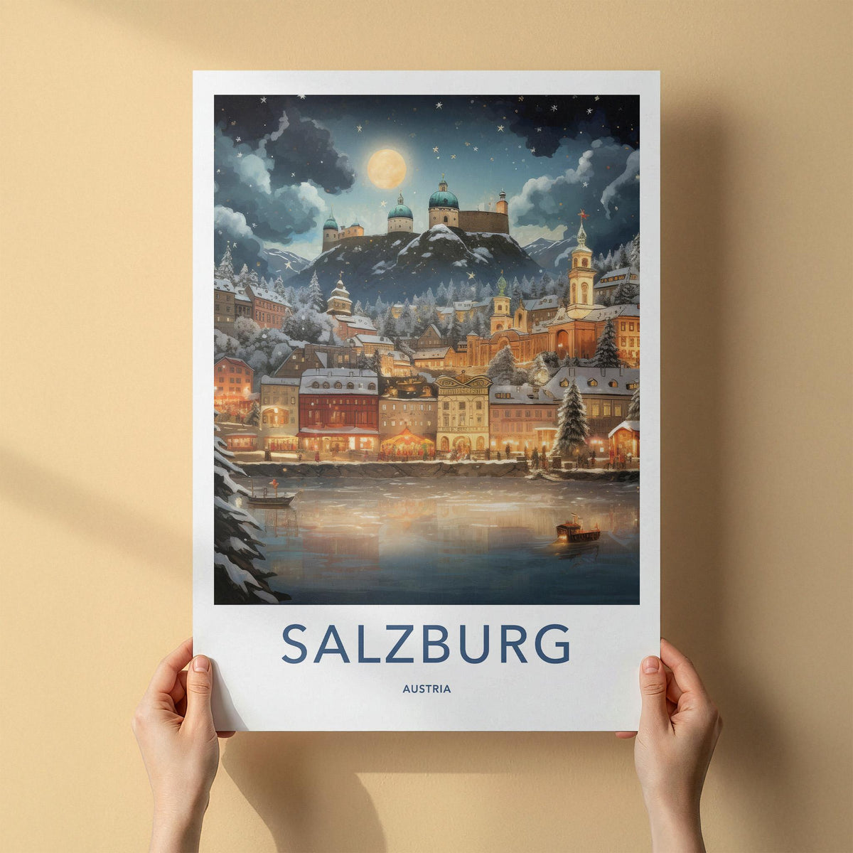 Salzburg Poster - Alpine Landscape Art Featuring Mozart Birthplace