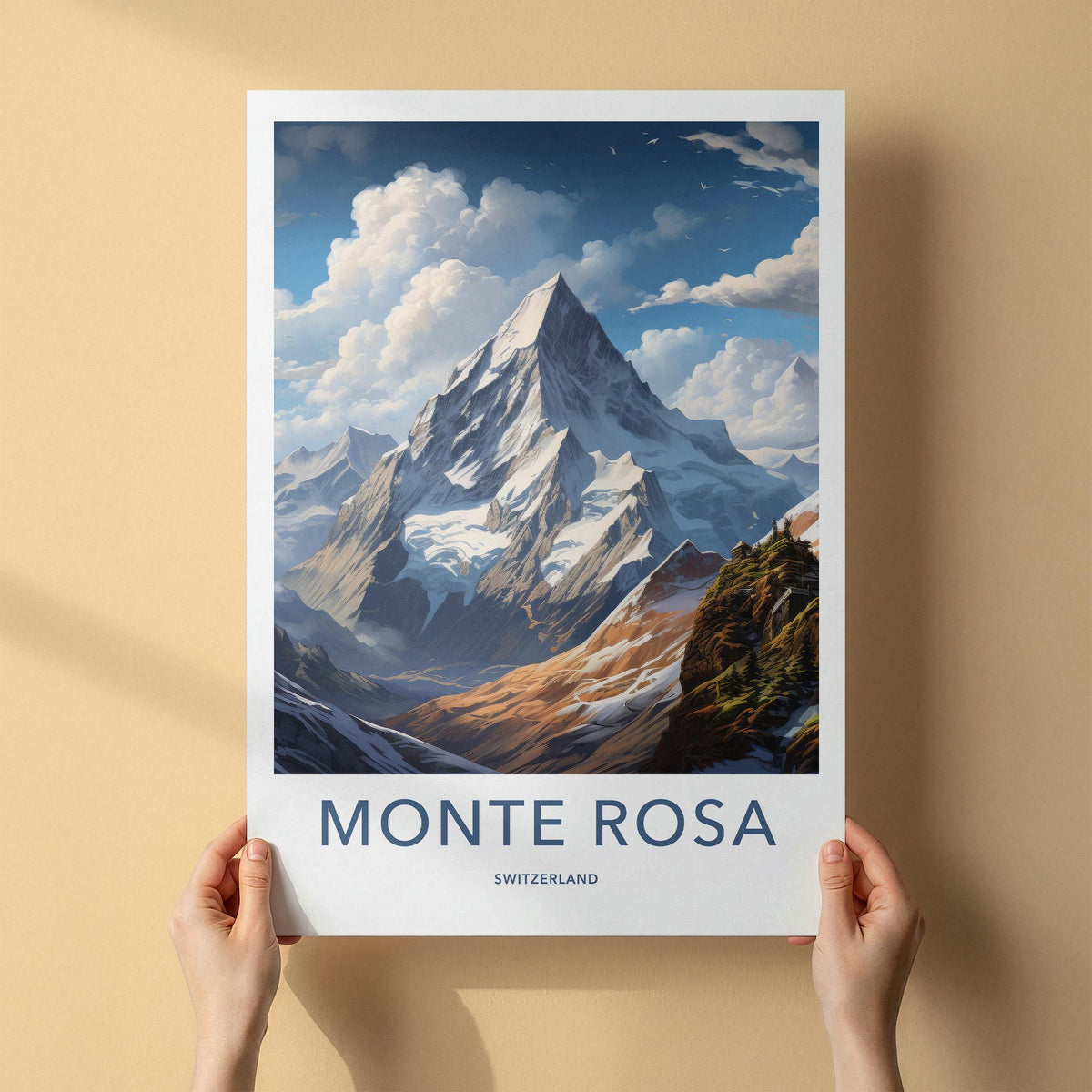 Monte Rosa Poster - Majestic Alpine Mountain Wall Decor With Scenic