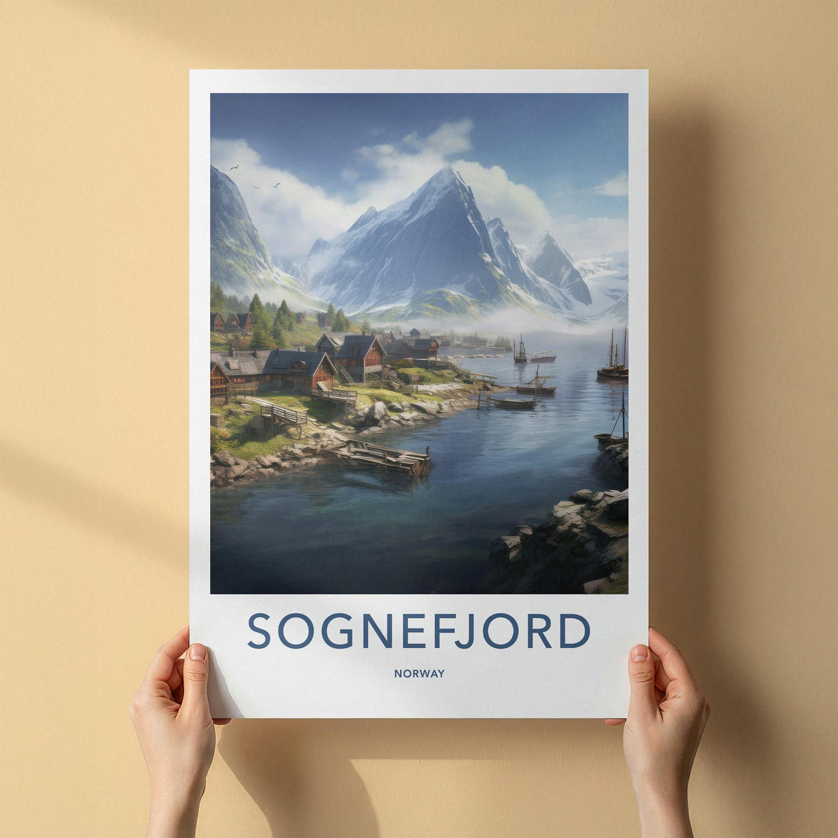 Sognefjord Poster - Norway Wall Art With Scenic Fjord Artwork