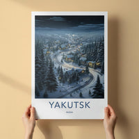 Yakutsk Poster - Cozy Cabin Wall Art Featuring Snowy Village & Winter