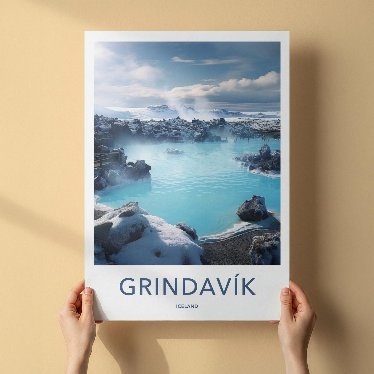 Grindavik Poster - Iceland Wall Art Featuring Volcanic Landscape