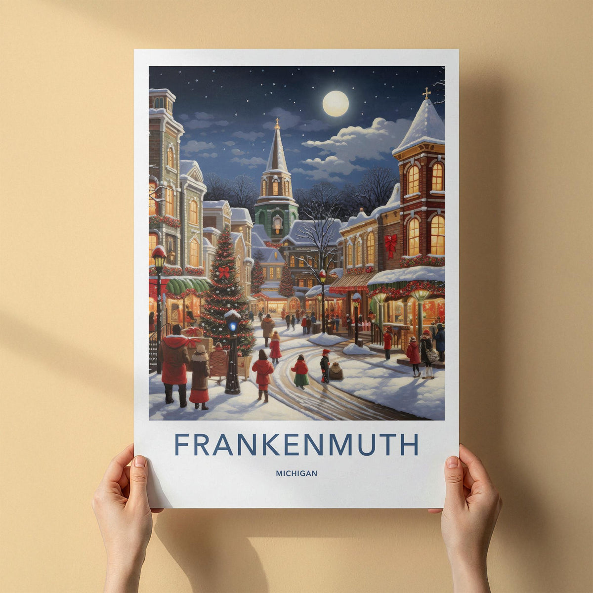 Frankenmuth Wall Art - Winter Village Scene