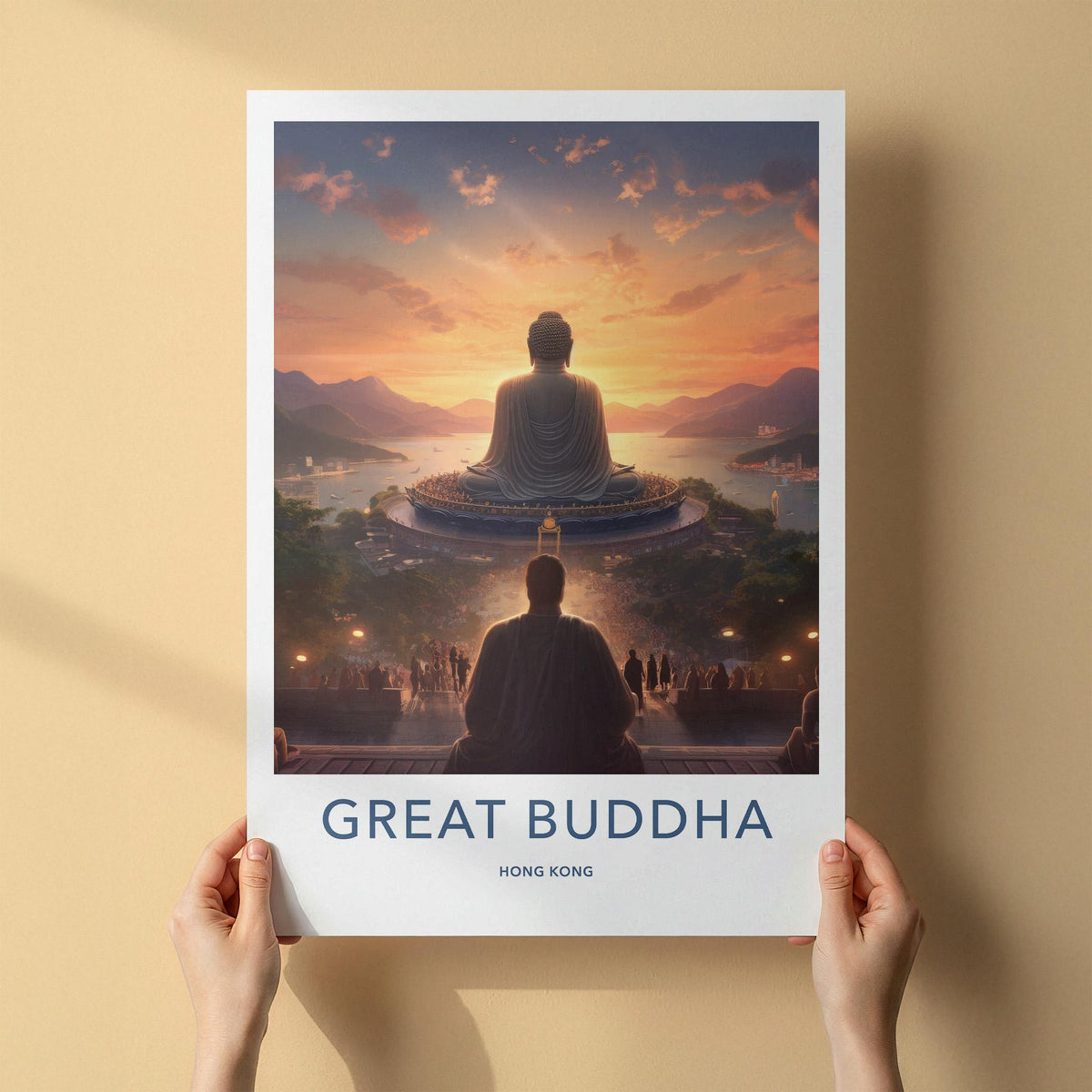Tian Tan Poster - Hong Kong Wall Art Featuring Great Buddha Artwork