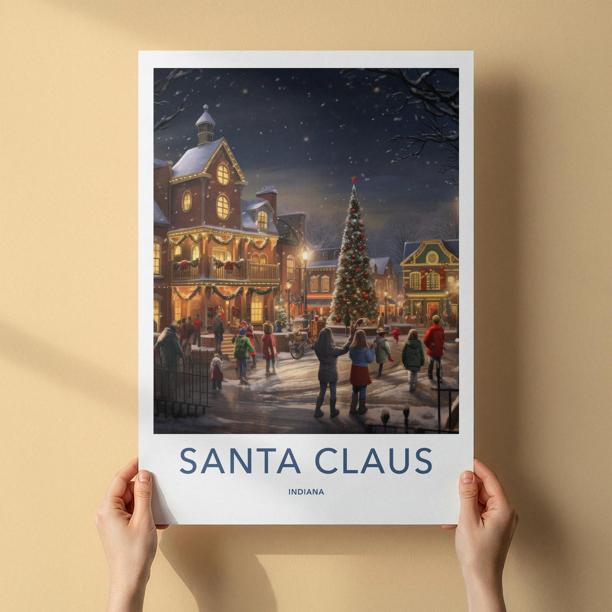 Santa Claus Poster - Festive Holiday Wall Art Featuring Indiana