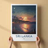 Sri Lanka Poster - Tropical Sunset Print With Palm Tree Wall Decor