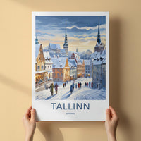 Tallinn Wall Art - Snowy Cityscape Art