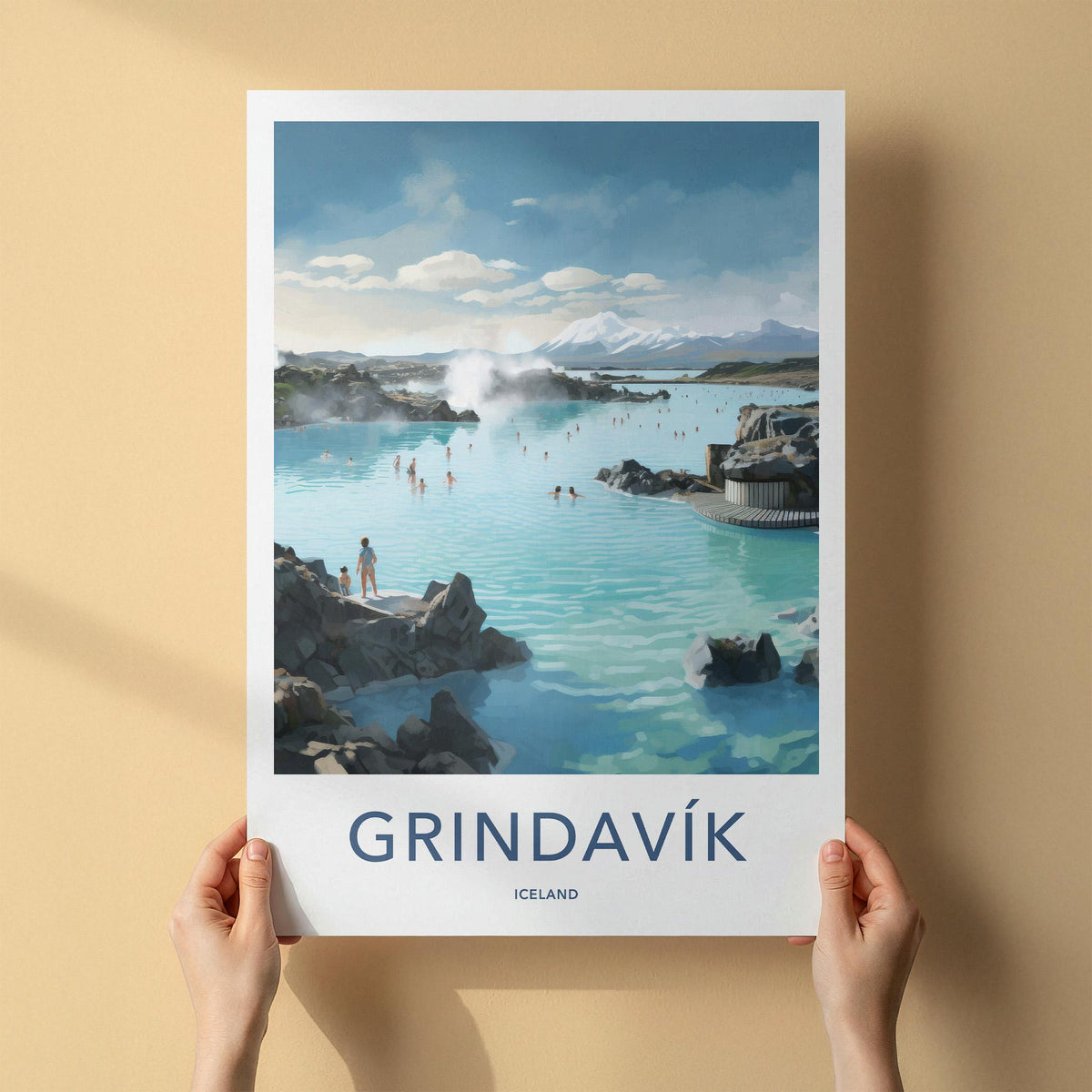 Grindavik Poster - Iceland Wall Art Featuring Volcanic Landscape