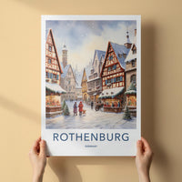 Rothenburg Poster - Medieval Town Print With Cobblestone Street Art