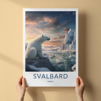 Svalbard Poster - Arctic Landscape & Polar Bear Art Print for Home