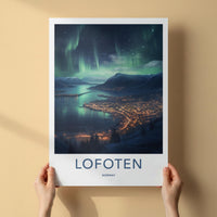 Lofoten Poster - Norway Wall Art Featuring Northern Lights & Winter