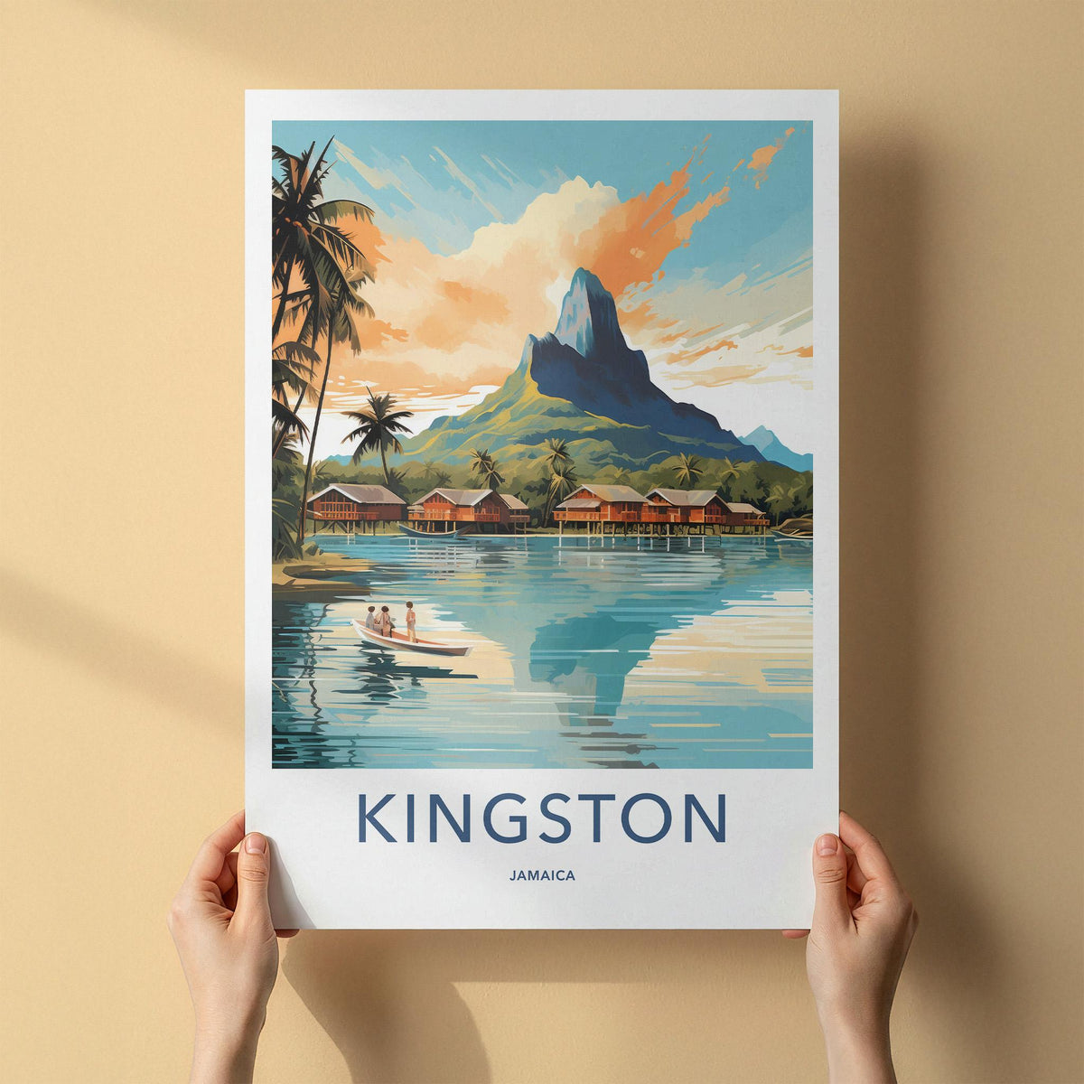 Kingston Jamaica Poster - Caribbean Travel Poster With Tropical Art