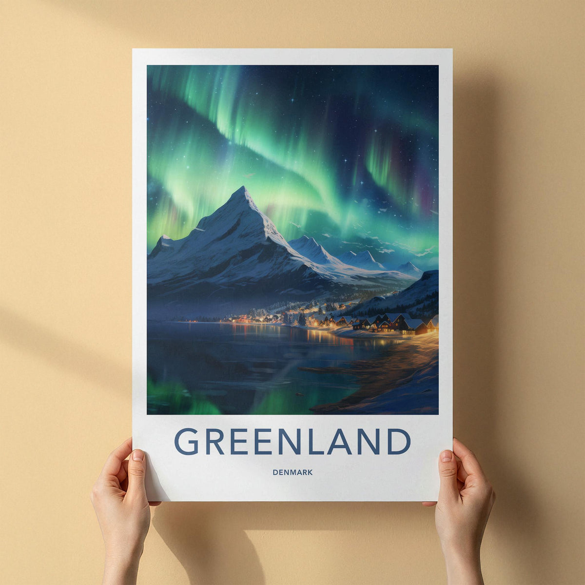 Greenland Aurora Poster - Northern Lights Art
