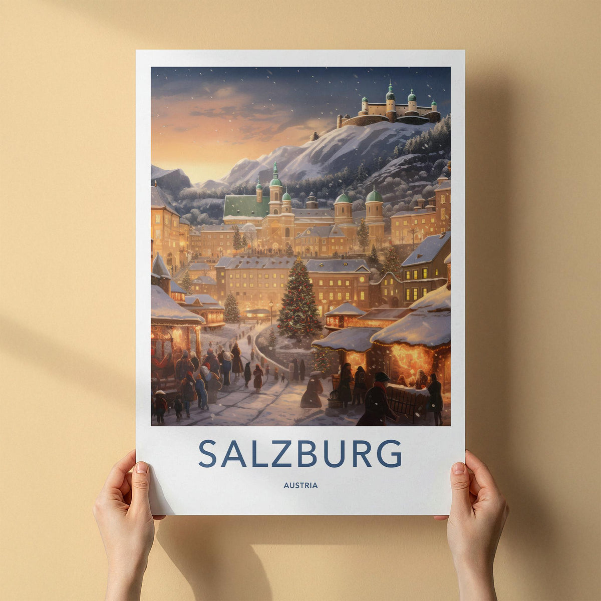 Salzburg Austria Poster - Scenic Winter Landscape Print