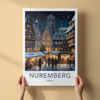 Nuremberg Poster - Festive Holiday Christmas Market Art With Timber