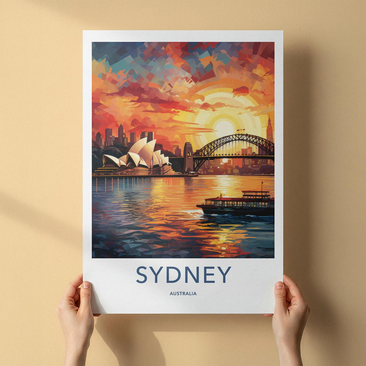 Sydney Sunset Poster - Vibrant Australia Wall Art Featuring Harbor