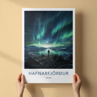 Iceland Wall Art - Hafnarfjörður Poster Featuring Northern Lights