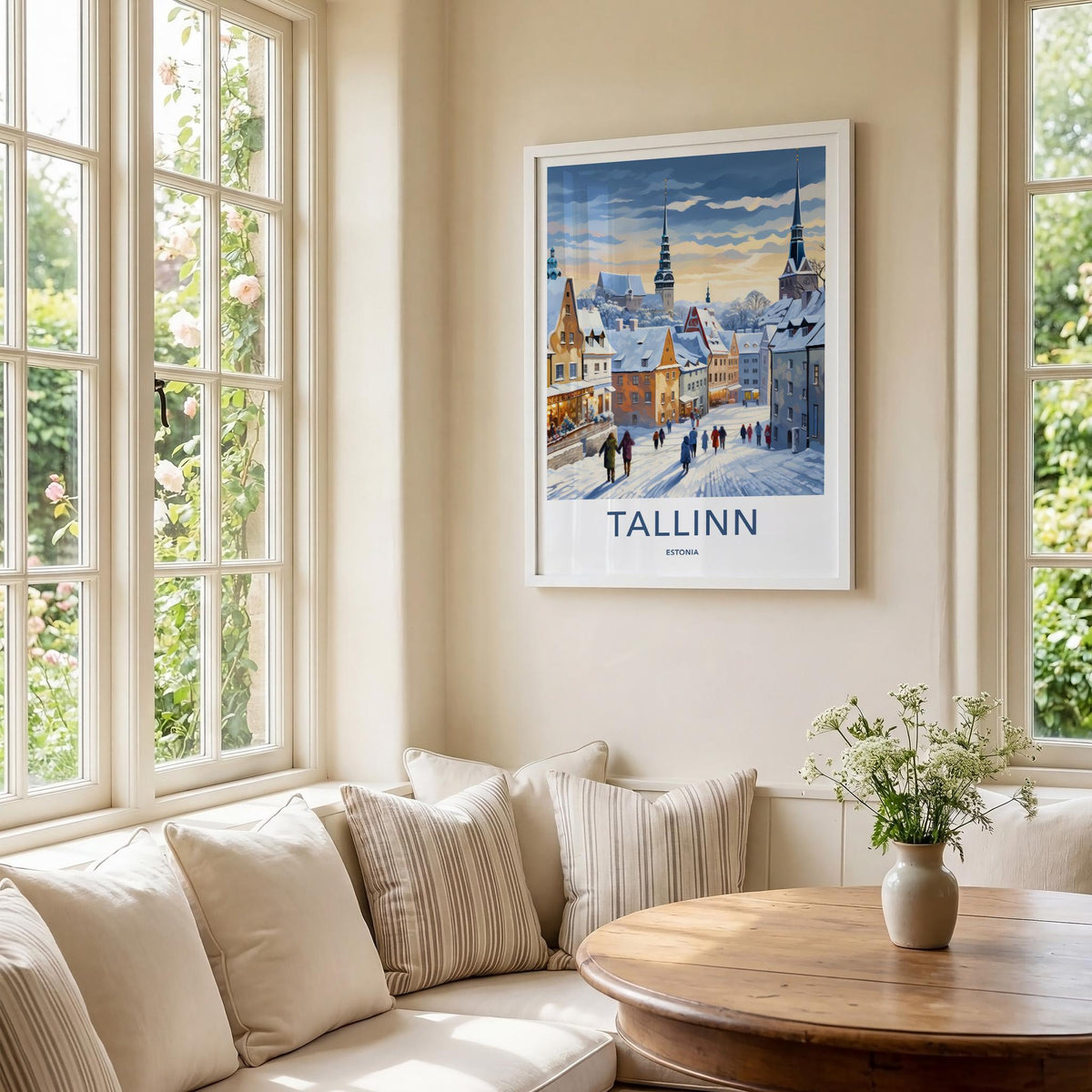 Tallinn Wall Art - Snowy Cityscape Art