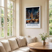 Nuremberg Poster - Festive Holiday Christmas Market Art With Timber