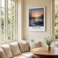 Yakutsk Poster - Russia Wall Art Featuring Winter Scenery and Snowy