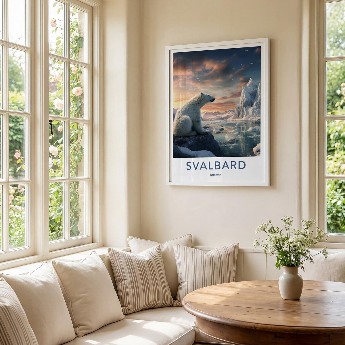Svalbard Poster - Arctic Landscape & Polar Bear Art Print for Home