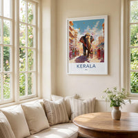 Kerala Wall Art - Vibrant Elephant Parade Poster