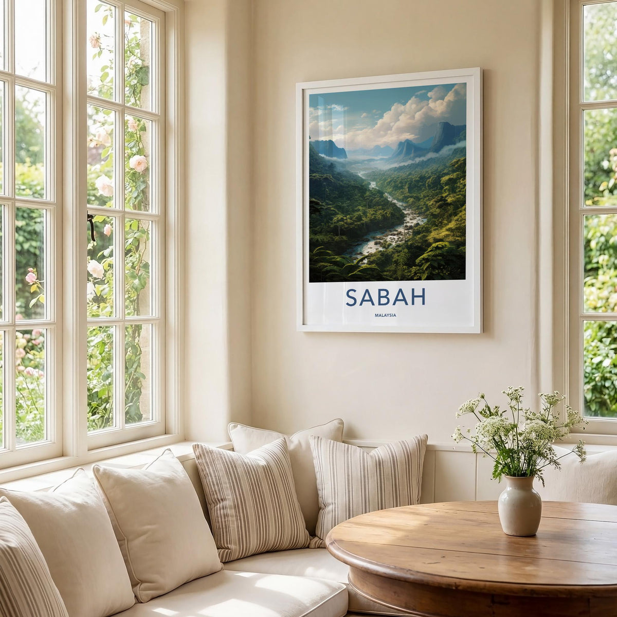 Sabah Rainforest Poster - Tropical Rainforest Print With Mountain