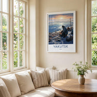 Yakutsk Poster - Siberian Fishing Village Winter Scene Decor