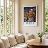 Chicago Wall Art - Winter Scene Art With Victorian Architecture