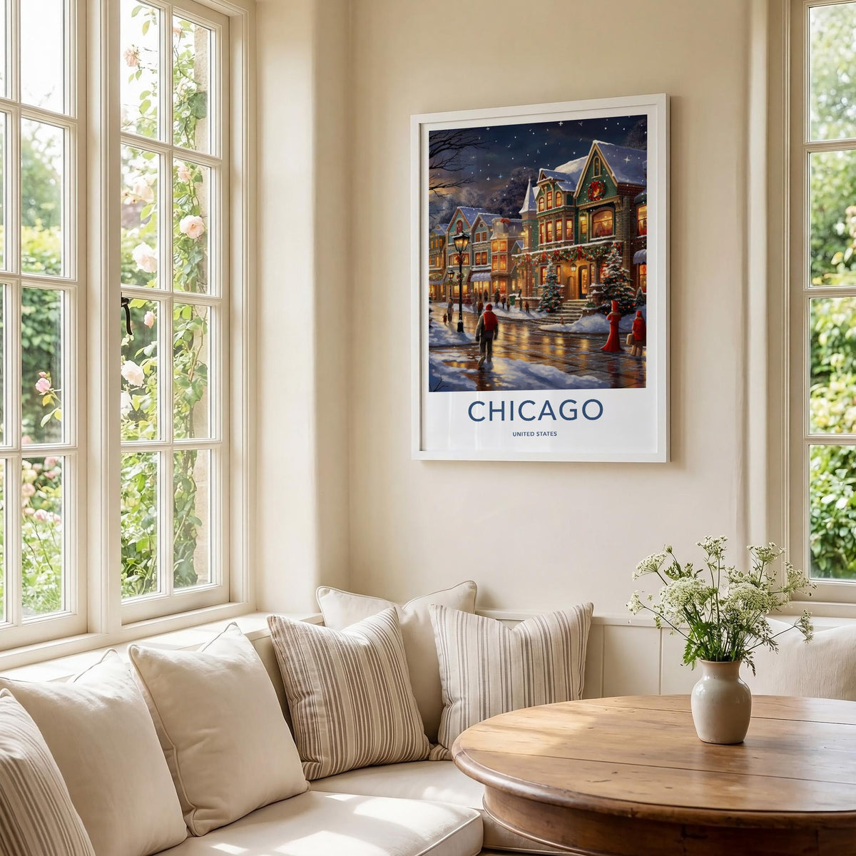 Chicago Wall Art - Winter Scene Art With Victorian Architecture