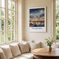 Salzburg Poster - Austria Wall Art With Snowy Landscape And Baroque