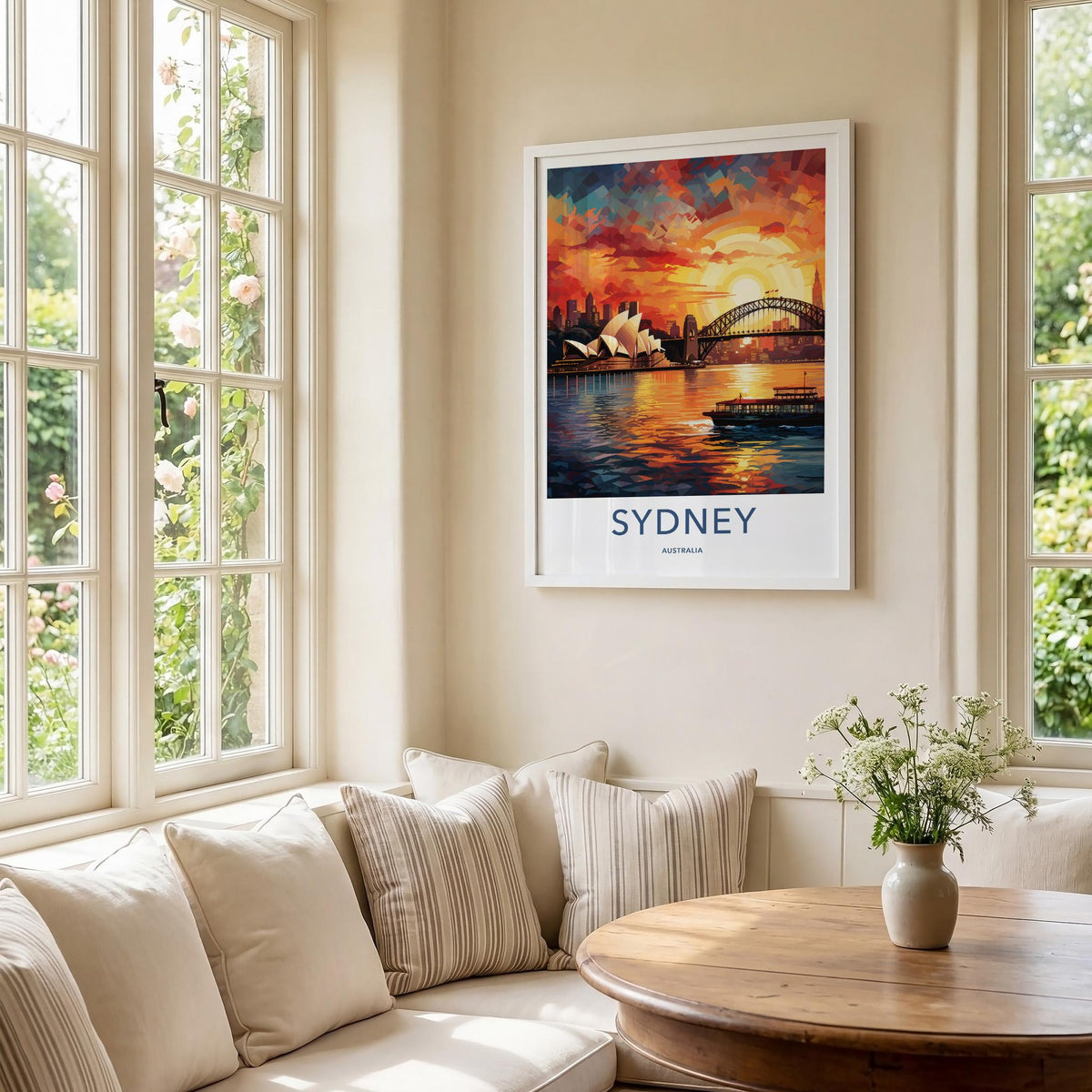 Sydney Sunset Poster - Vibrant Australia Wall Art Featuring Harbor
