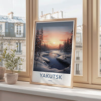 Yakutsk Poster - Russia Wall Art Featuring Winter Scenery and Snowy