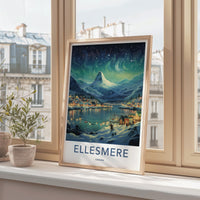 Ellesmere Canada Poster - Arctic Landscape Print With Aurora Borealis