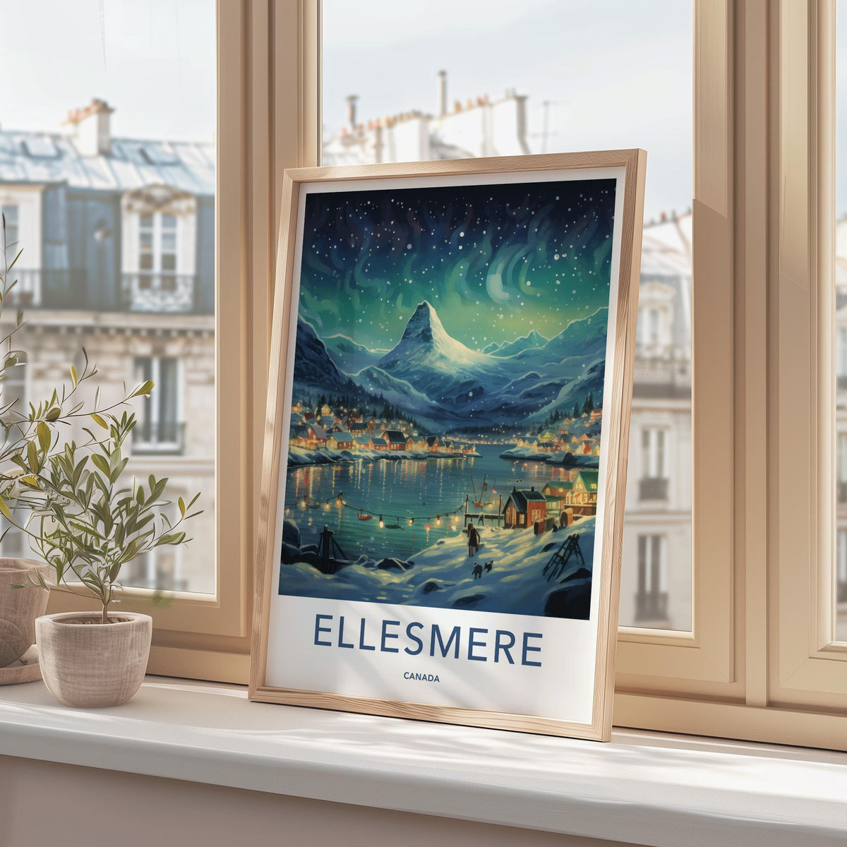 Ellesmere Canada Poster - Arctic Landscape Print With Aurora Borealis