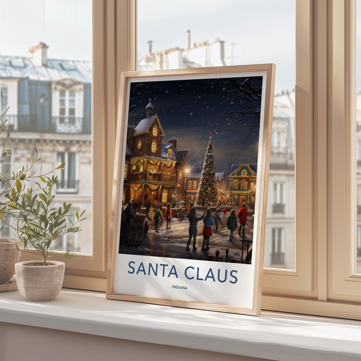 Santa Claus Poster - Festive Holiday Wall Art Featuring Indiana