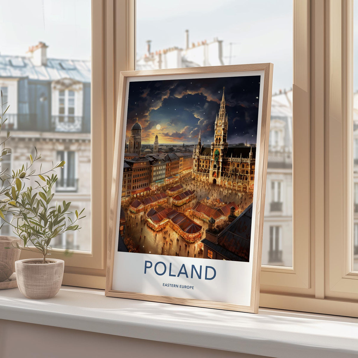 Lodz Poster - Poland Wall Art Featuring Vibrant Market Squares