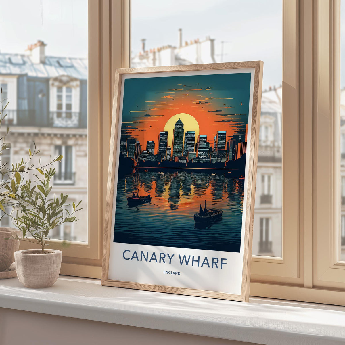 Canary Wharf Poster - London Cityscape Art