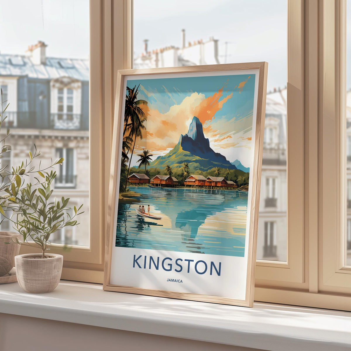 Kingston Jamaica Poster - Caribbean Travel Poster With Tropical Art