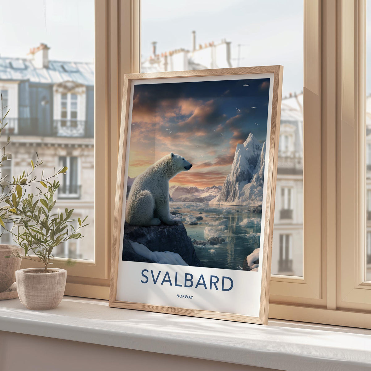 Svalbard Poster - Arctic Landscape & Polar Bear Art Print for Home