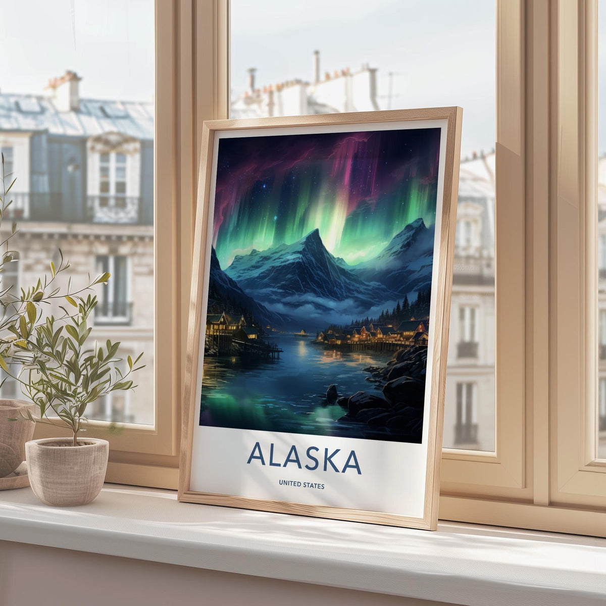 Alaska Poster - Northern Lights Art & Scenic Travel Wall Decor