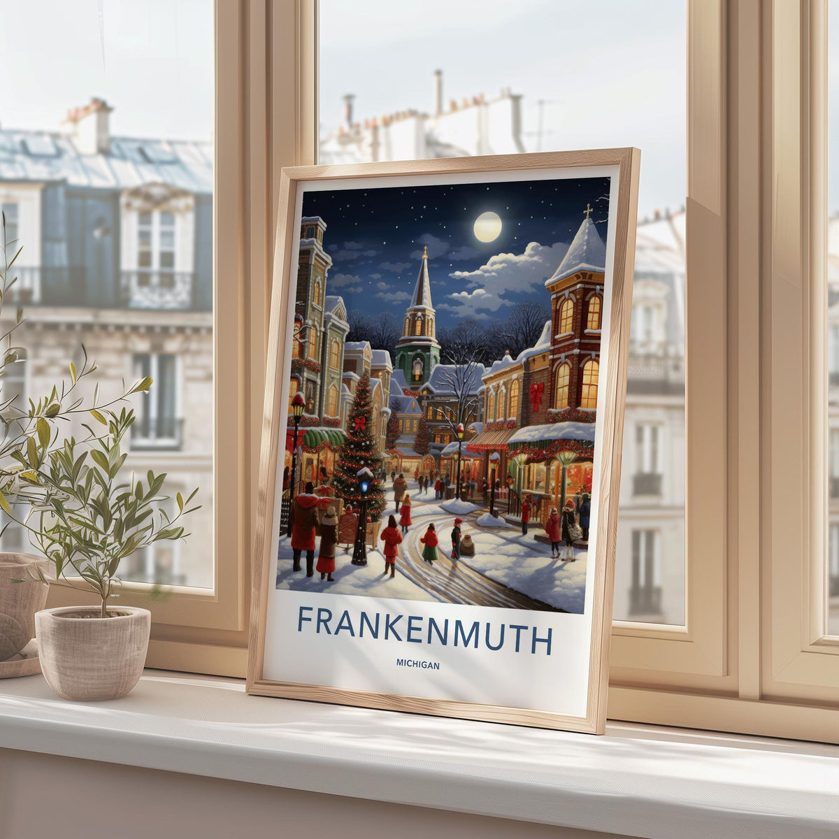 Frankenmuth Wall Art - Winter Village Scene