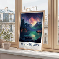 Sognefjord Poster - Norway Wall Art With Mountain Scenery & Coastal