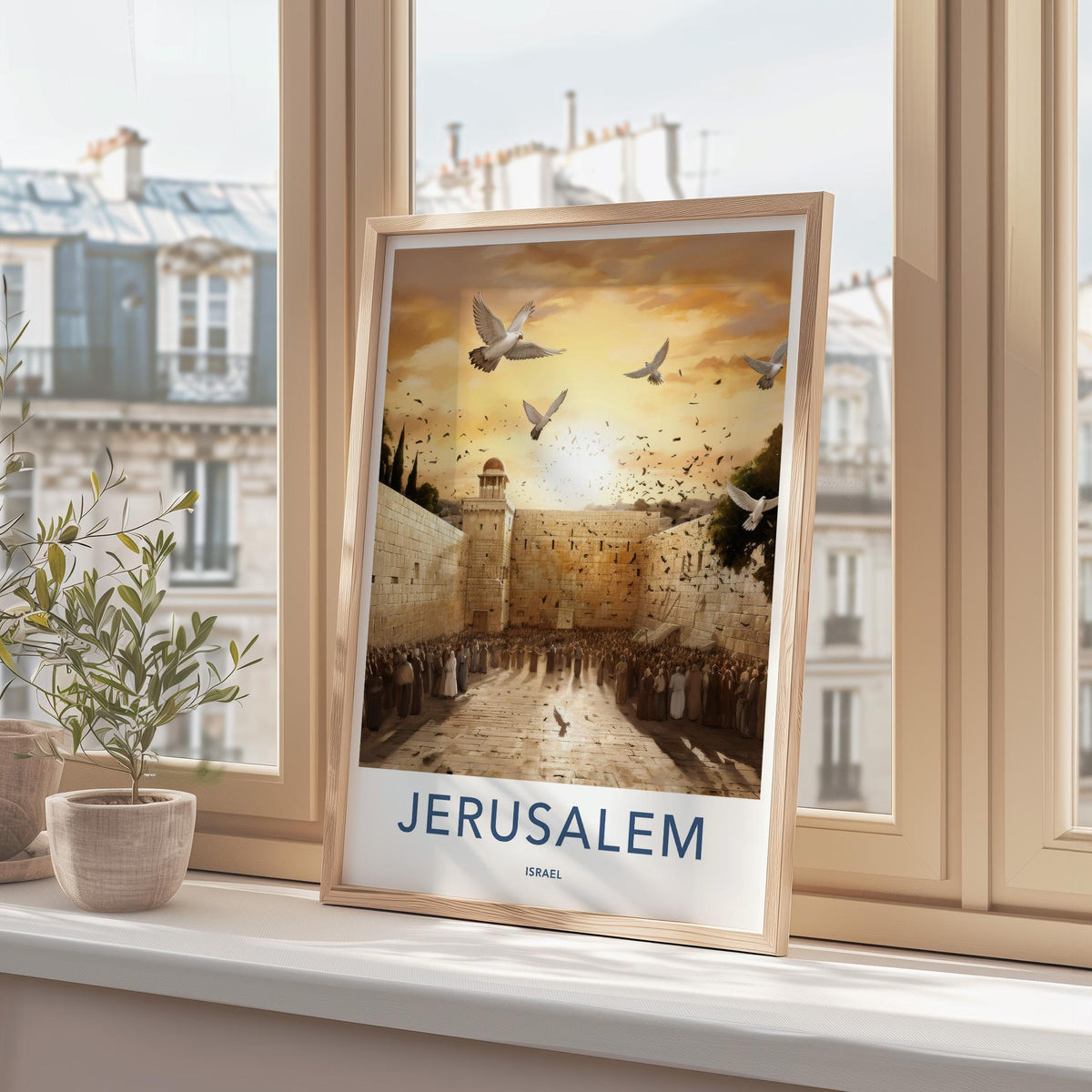 Jerusalem Wall Art - Historic Jerusalem Art with Western Wall Print
