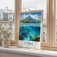 Cuba Wall Art - Vibrant Caribbean Travel Poster
